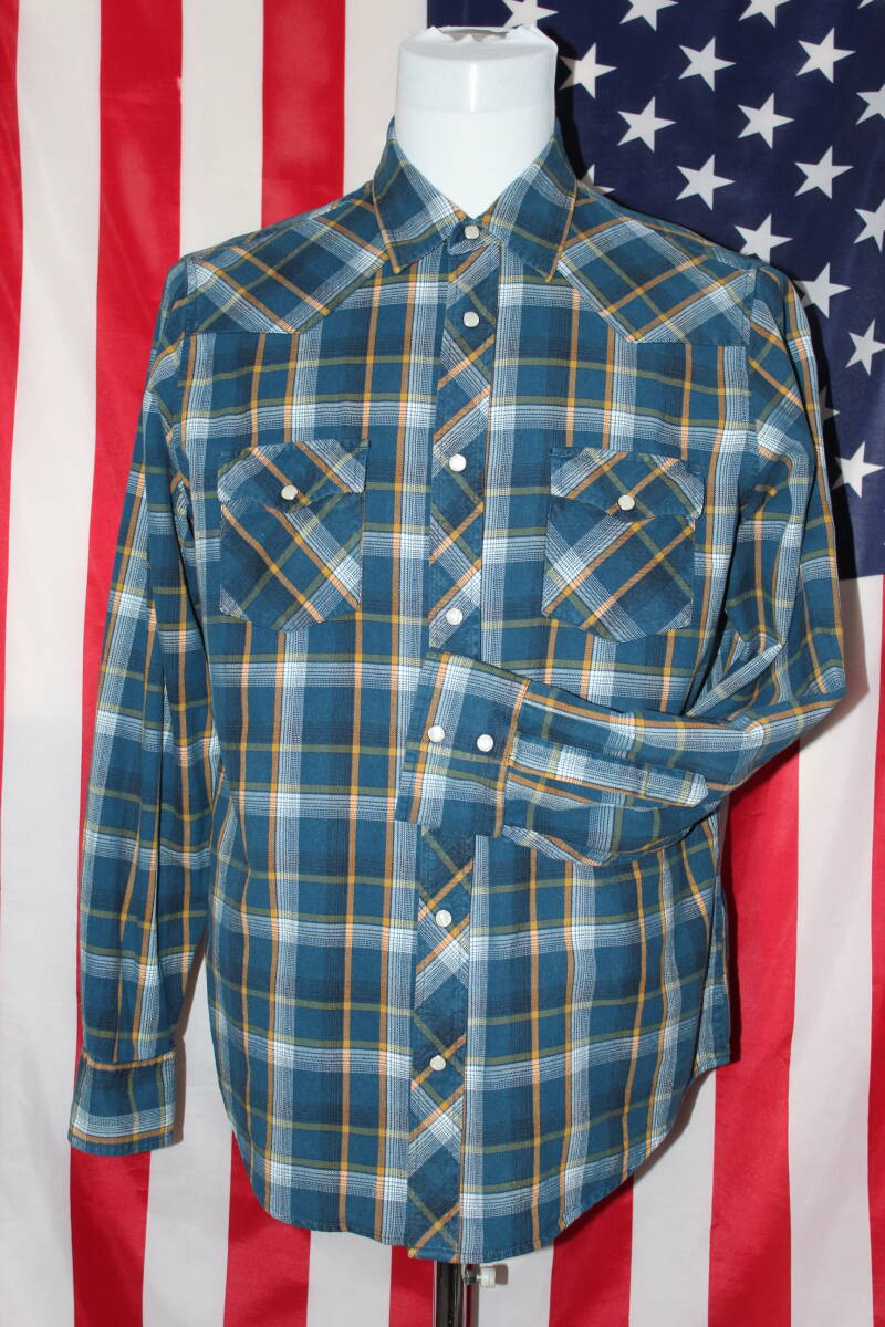 MR124☆OLD NAVY フランネル ウエスタンシャツ Lsize USED☆拍卖