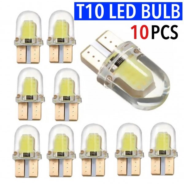 T10 T16 LED バルブ 10個 12V COB 4SMD 6000K ホワイト ポジション球 ルーム球 ナンバー灯 メーター パネル球 高輝度 明るい 爆光 車検対応拍卖