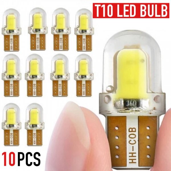 T10 T16 LED バルブ 10個 12V COB 4SMD 6000K ホワイト ポジション球 ルーム球 ナンバー灯 メーター パネル球 高輝度 明るい 爆光 車検対応拍卖