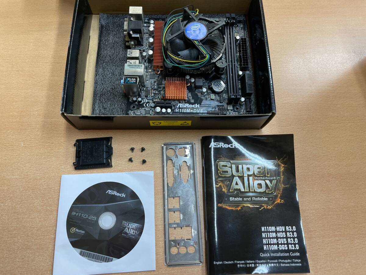 ASRock Intel H110搭載 Micro ATX マザーボード H110M-DVS R3.0(core i3-6100 CPU付き)ジャンク扱い拍卖