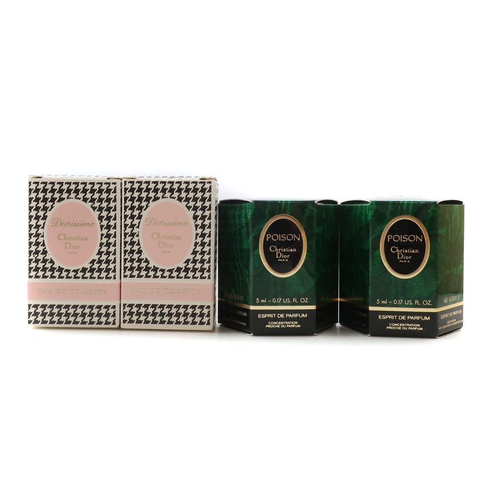 Dior クリスチャンディオール POISON プワゾン 5ml & Diorissimo ディオリッシモ 10ml 非売品 各2個 香水 レディース【M140325001】中古拍卖