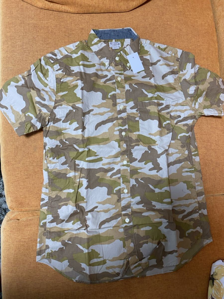 J.crew BD半袖シャツ(新品・カモ・Size-M)拍卖