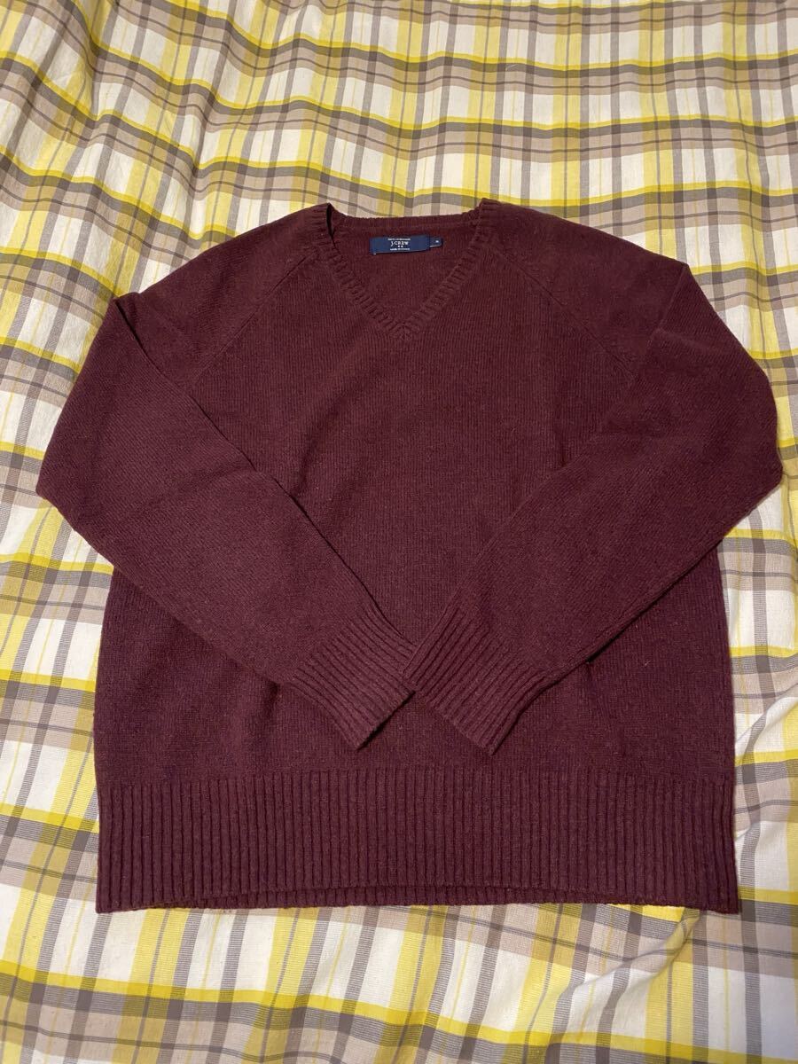 J.crew ニットセーター(美中古・エンジ・Size-M)拍卖