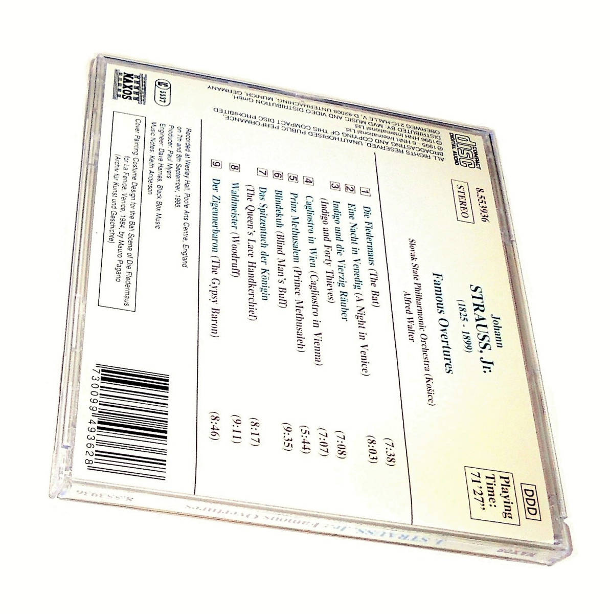 NAXOSウィーンのカリオストロこうもりジプシー男爵ヴァルター ヨハンシュトラウス2世名序曲集ALFRED WALTER Famous Overtures J STRAUSS Jr拍卖