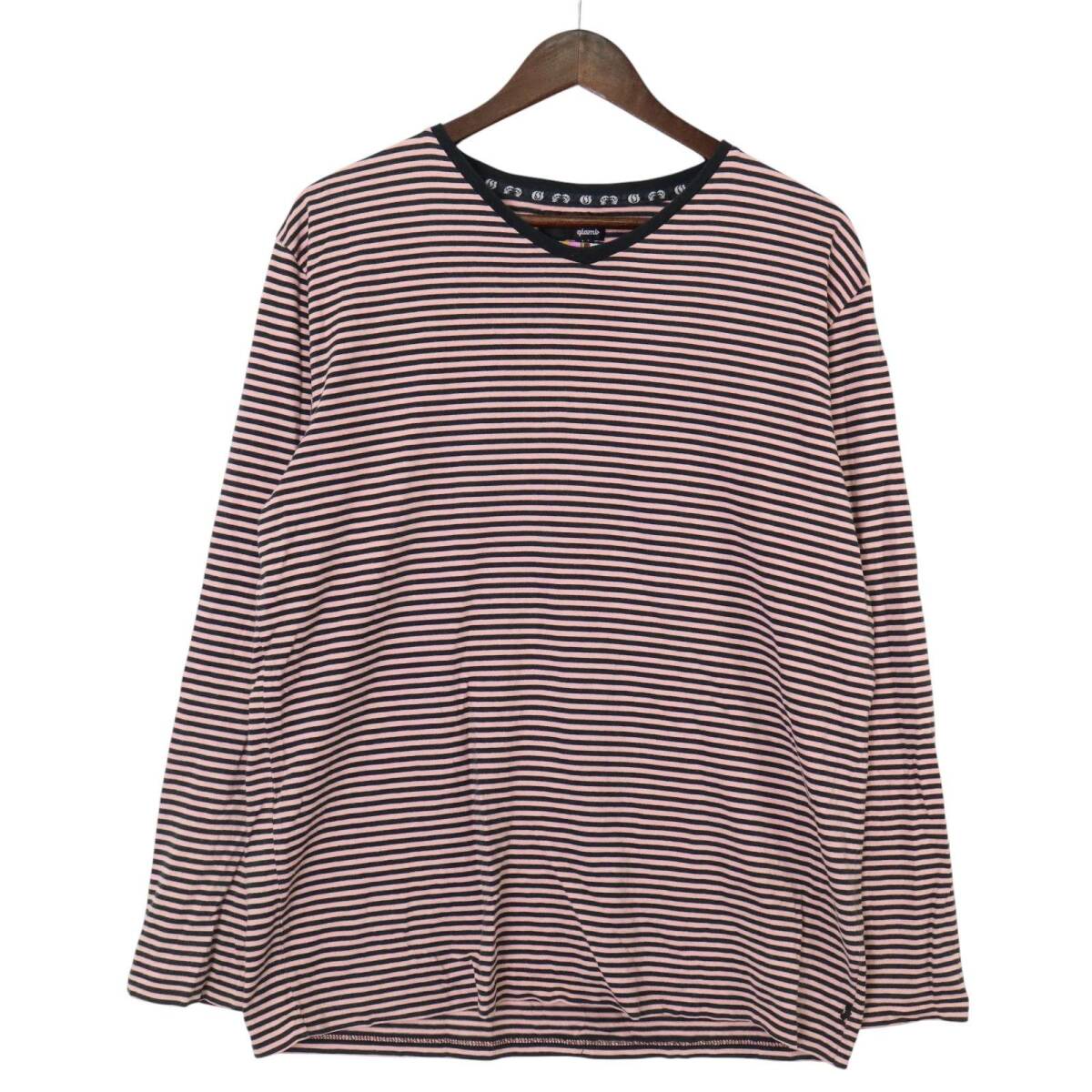 glamb グラム 通年★ 長袖 ボーダー ロンTシャツ カットソー Sz.4 メンズ拍卖
