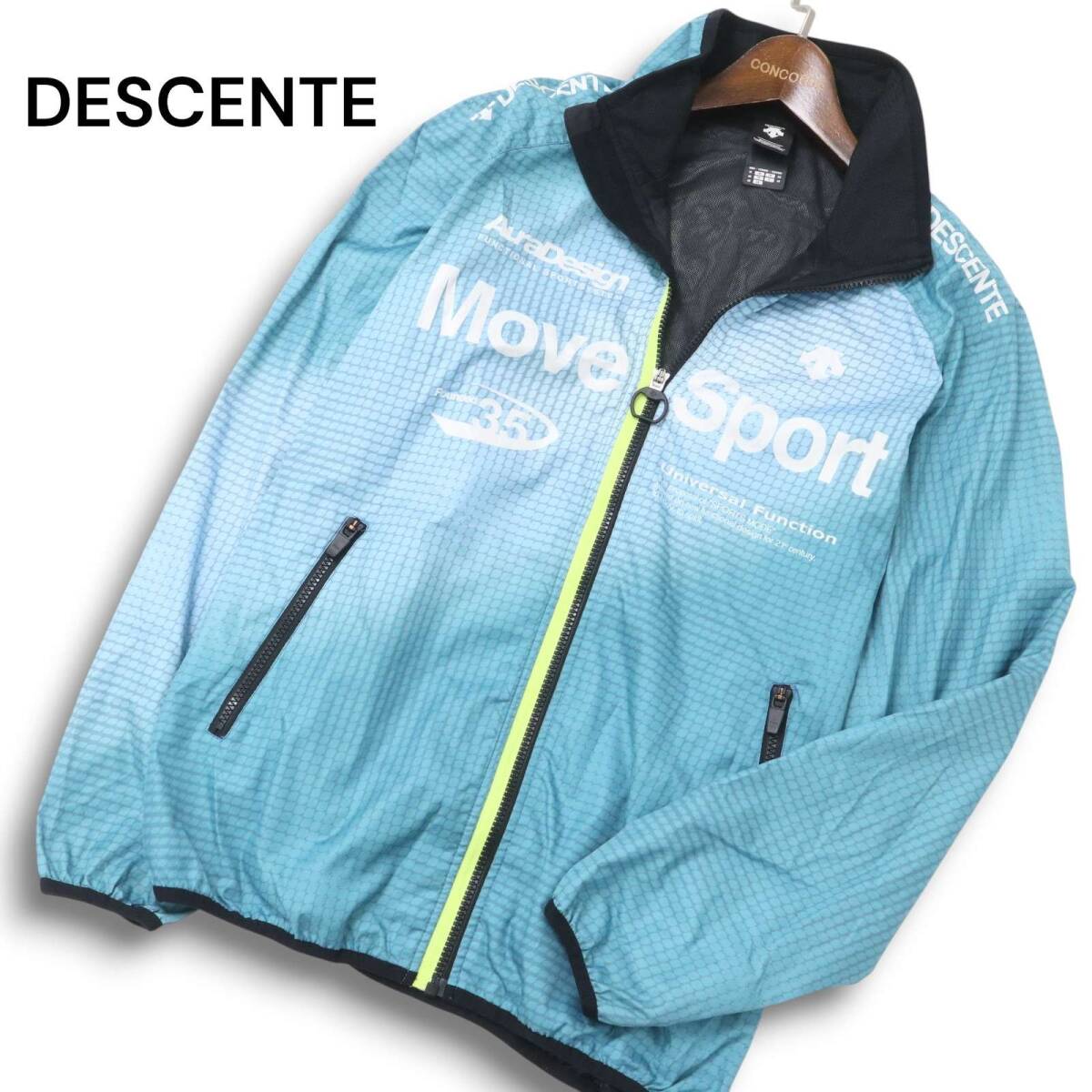 DESCENTE デサント 秋冬 Move Sport★ ロゴ 幾何学 グラデーション ウィンドブレーカー ブルゾン ジャケット Sz.M メンズ拍卖