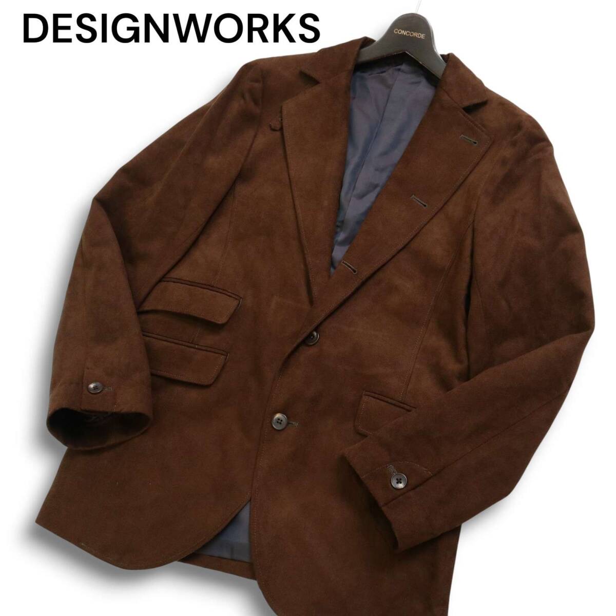 DESIGNWORKS デザインワークス アバハウス 秋冬 フェイク スウェード★ テーラード ジャケット Sz.46 メンズ 日本製拍卖