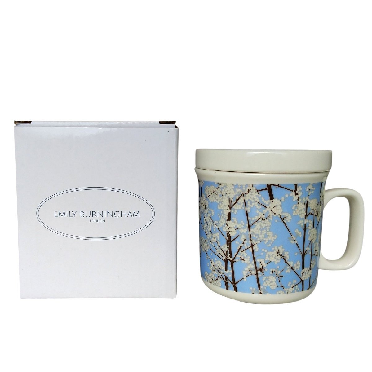 エミリー バーニンガム 蓋つき マグカップ ホワイトベリー FMG エムエフジー & ミッション コップ 花柄拍卖