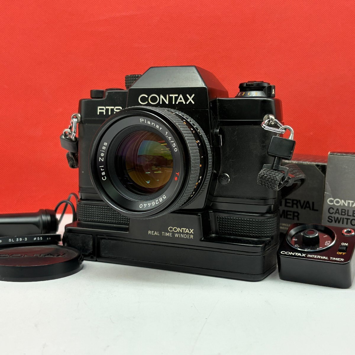 □30 CONTAX RTS Planar F1.4 50mm T* AEJ REAL TIME WINDER フィルム一眼レフカメラ 付属品 動作確認済 1円スタート コンタックス拍卖