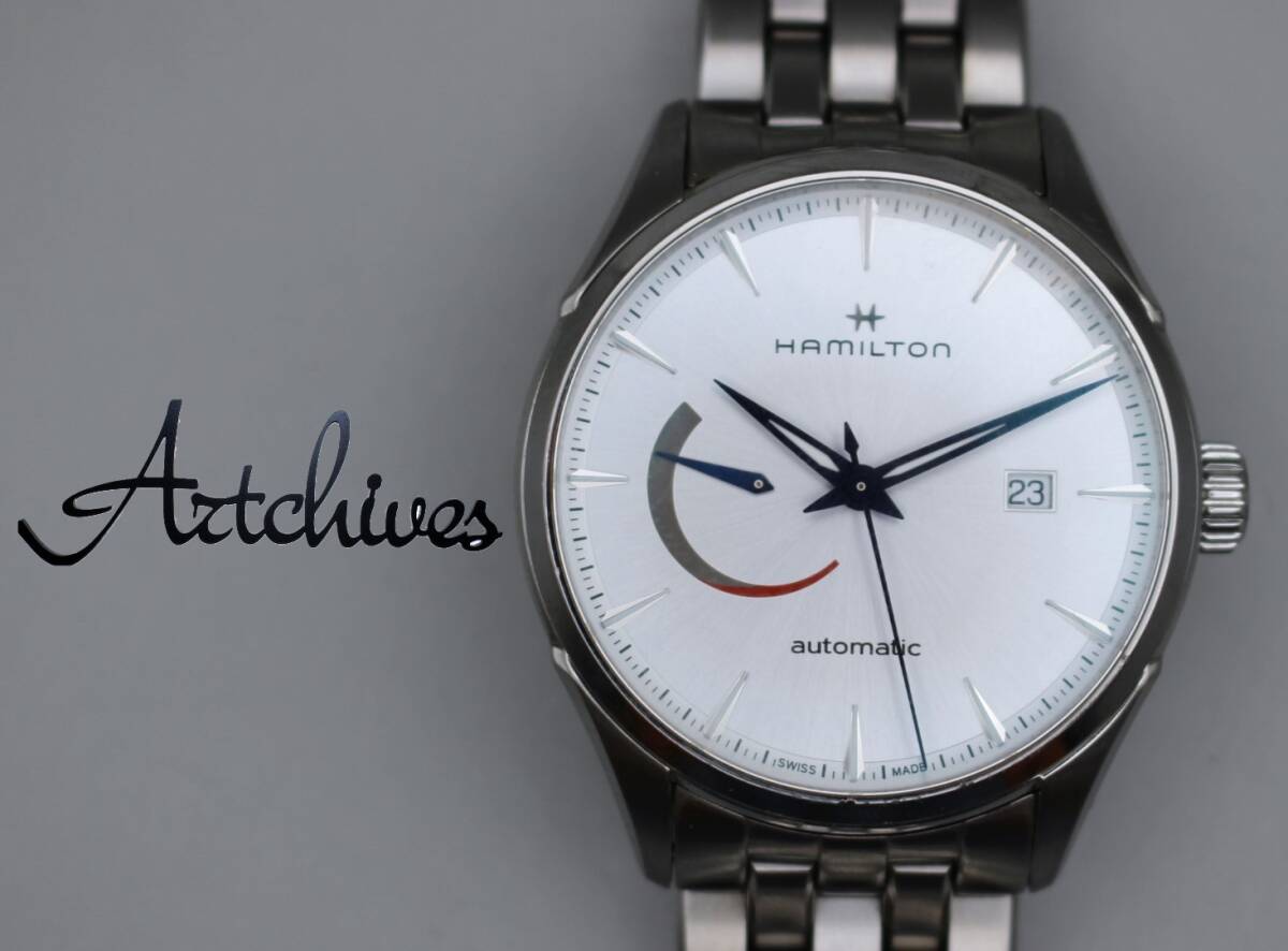 ☆時計☆HAMILTON (ハミルトン)☆H326350☆☆ジャズマスター パワーリザーブ☆SL文字盤 メンズ 自動巻き 腕時計 稼働品☆『VRW-1405』拍卖