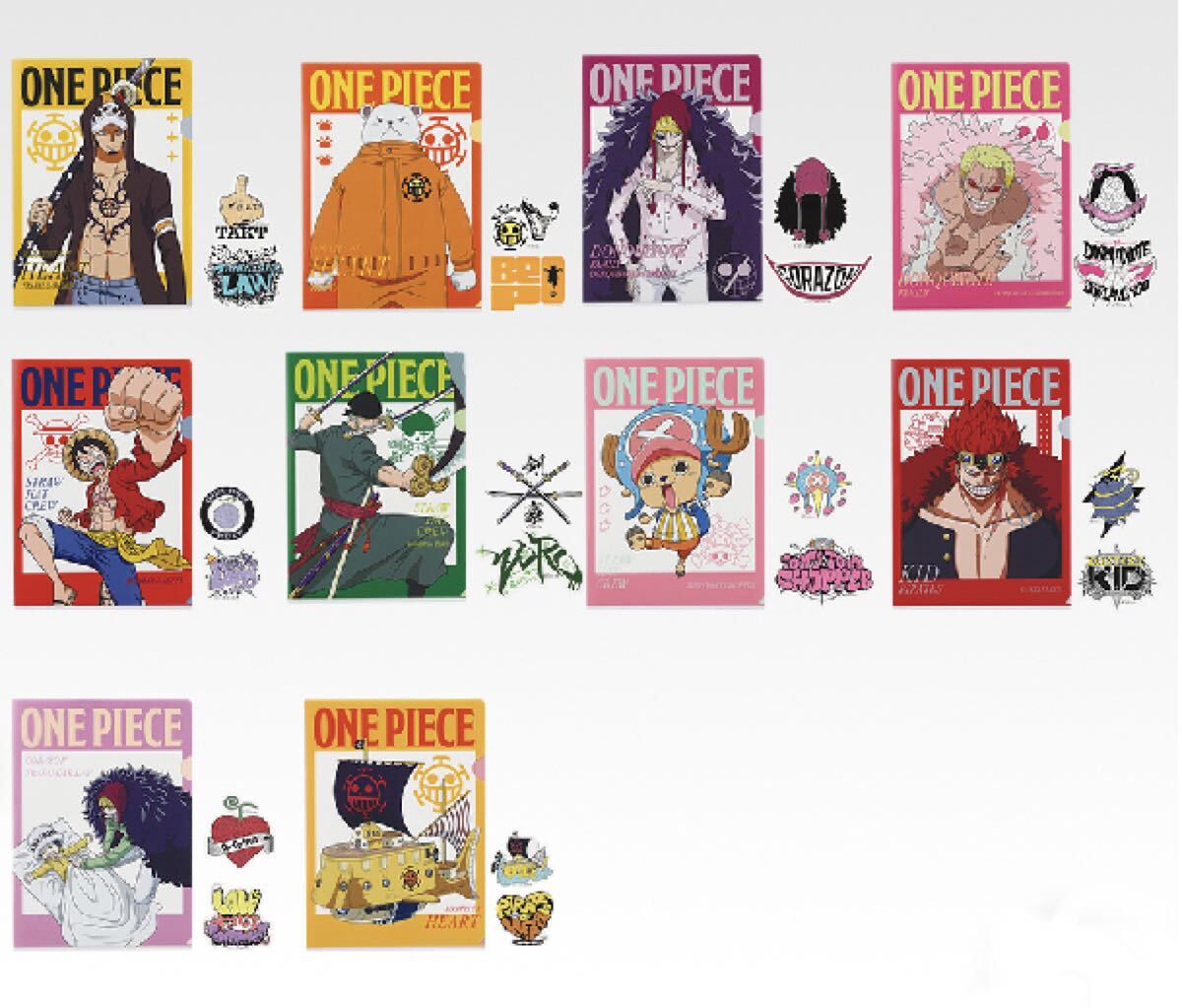 一番くじ ワンピース The Unbreakable Law J賞 クリアファイル&ステッカー全10種拍卖