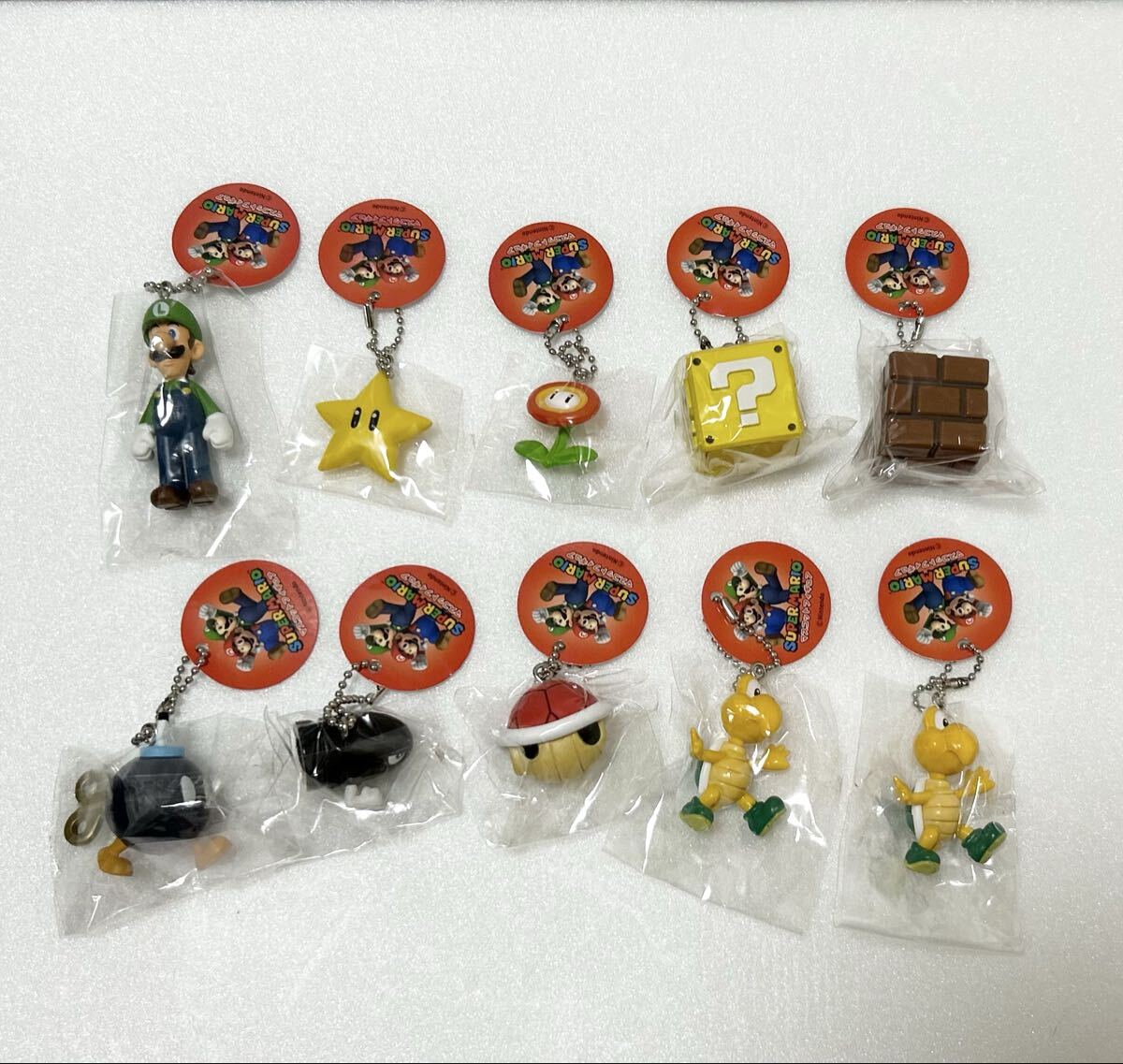 スーパーマリオ マスコットフィギュアキーホルダー スター ボム兵 フラワー ルイージ ノコノコ キラー ハテナブロック拍卖