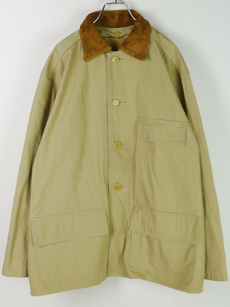 NOWOS ノーウォス 25SS Hunting Jacket 2WAY スエード襟 ハンティングジャケットS ベージュ 新品 ヴィンテージ コットン ブルゾン拍卖