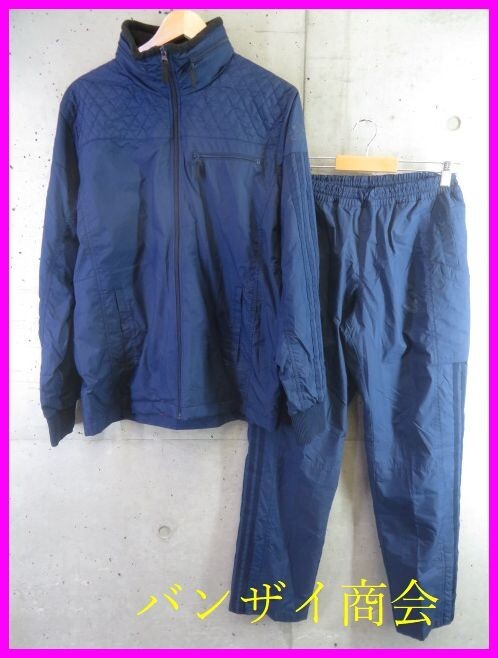 1301s25◆良品です◆セットアップ◆adidas アディダス 裏地起毛 ナイロンジャージ 上下 M-O/ジャケット/ウインドブレーカー/パンツ/メンズ拍卖