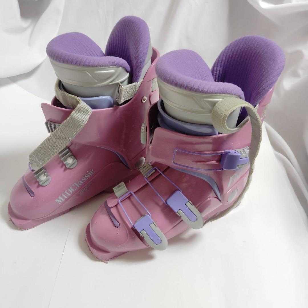 ピンク スキーブーツ MID Classic 22cm 23cm程度 ジュニア 女性 中古 スキー靴 レトロ ビンテージ拍卖