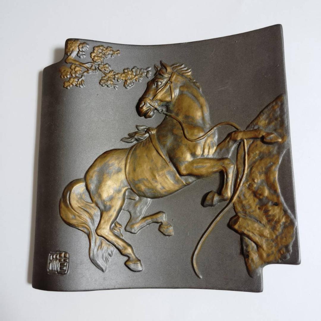 縁起物 飾り物  置物 アンティーク 雑貨 ウマ 馬 瓦 オブジェ インテリア拍卖