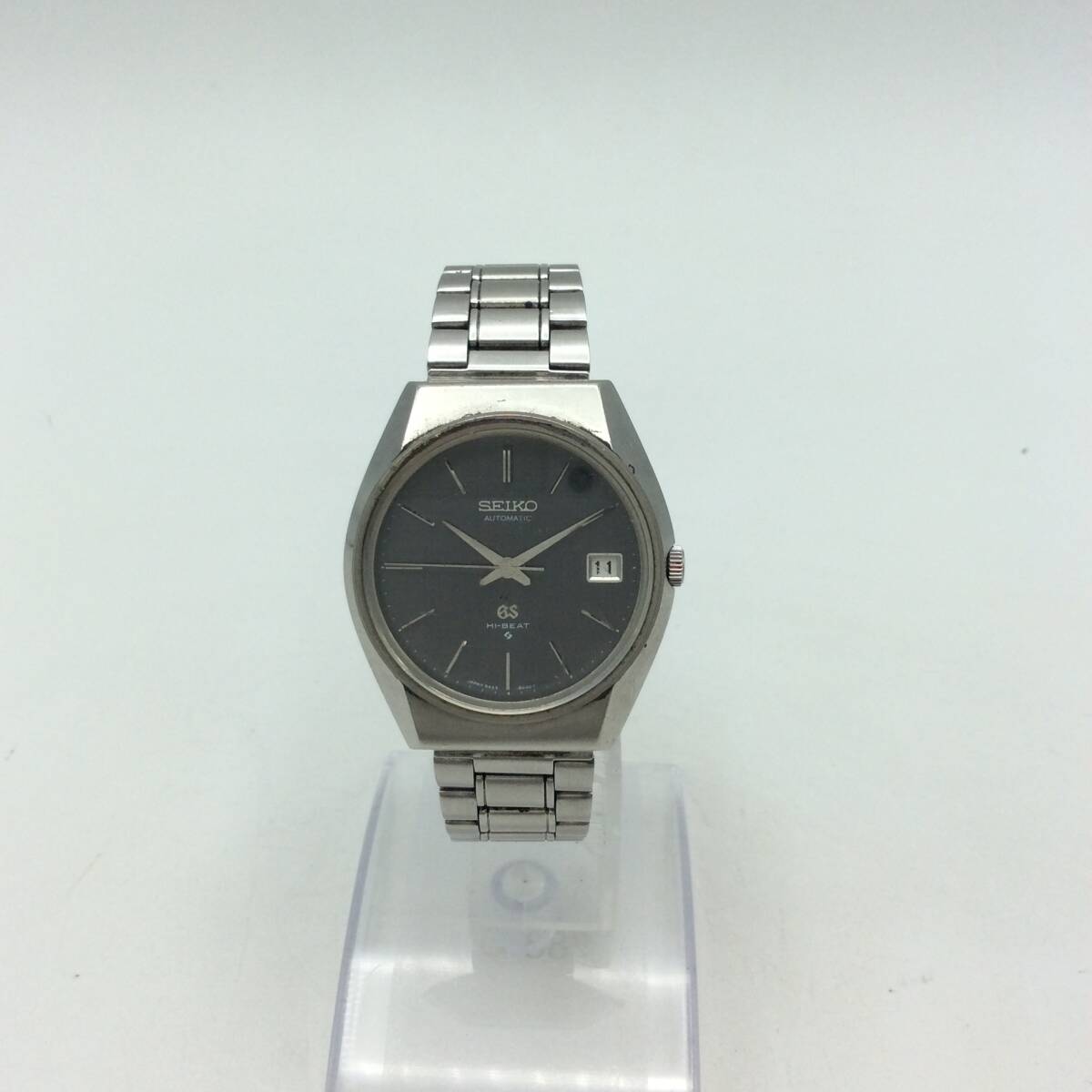 EE115◎【AT/稼働】腕時計 SEIKO セイコー GS グランドセイコー 5645-8000 自動巻 3針 ブラック文字盤 シルバーカラー 現状品拍卖