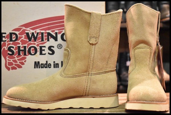 【7E DEAD 羽タグ 97年】レッドウィング 8168 スエード ペコス タン ラフアウト プルオン ベージュ ブーツ redwing pecos HOPESMORE拍卖