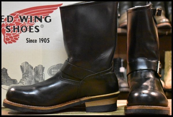 【9.5D 箱付 良品 08年】レッドウィング 2268 エンジニア 黒 ブラッククローム スチールトゥ プルオン ブーツ redwing HOPESMORE拍卖