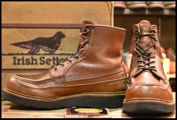 【9.5E 箱付 良品 50周年限定モデル 犬タグ】レッドウィング 1950 アイリッシュセッター 茶 黒ソール 編み上げ ブーツ redwing HOPESMORE拍卖