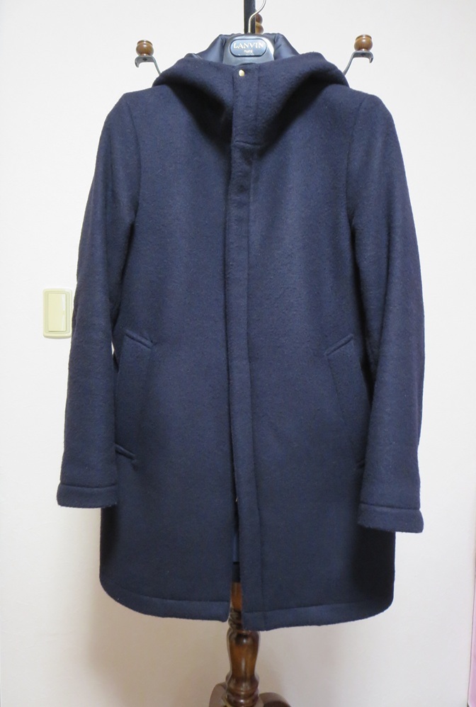 エディフィス EDIFICE メルトンフードコート S 極上Super100's ウール ネイビー 秋冬拍卖