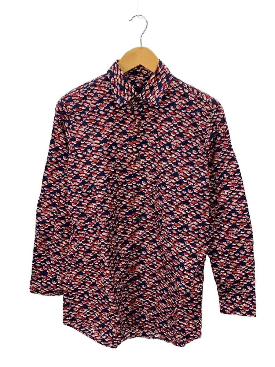 PRADA◆長袖シャツ/14.5/コットン/NVY/総柄/UCM608/拍卖