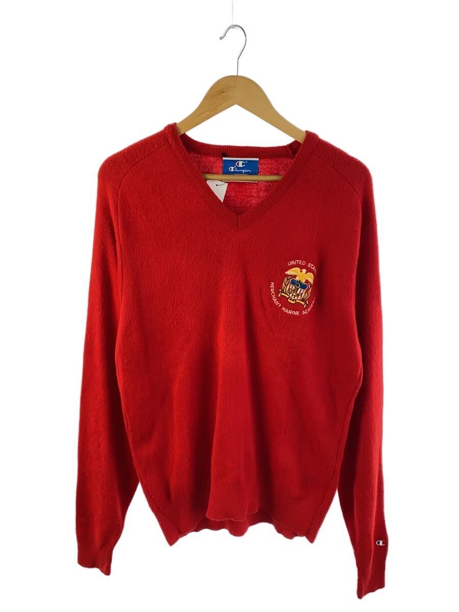 Champion◆ニット・セーター(厚手)/XL/コットン/RED/80s/青タグ拍卖