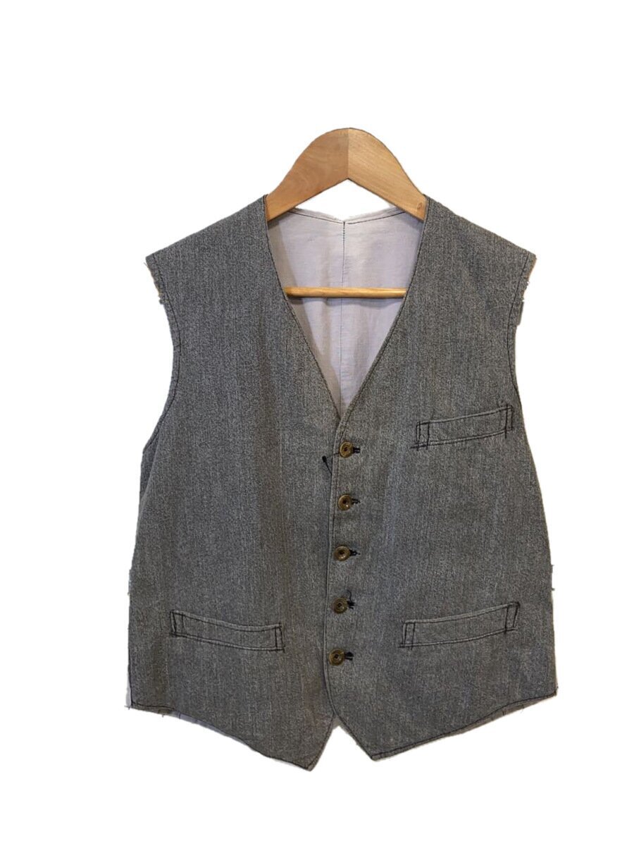 EURO VINTAGE◆ブラックシャンブレー/ベスト/-/-/GRY/無地拍卖
