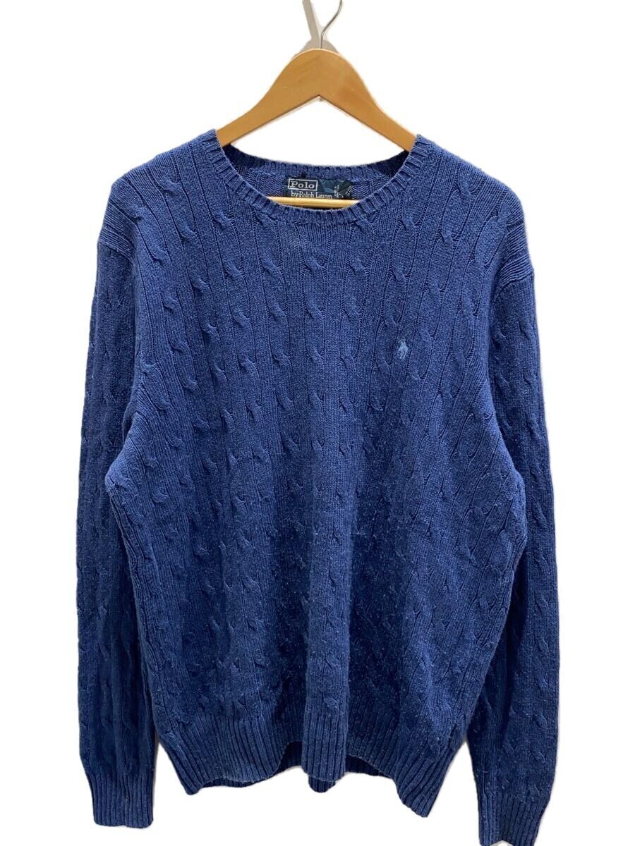 POLO RALPH LAUREN◆EXCLUSIVE OF DECORATION/ニット・セーター(薄手)/XL/シルク/BLU//拍卖