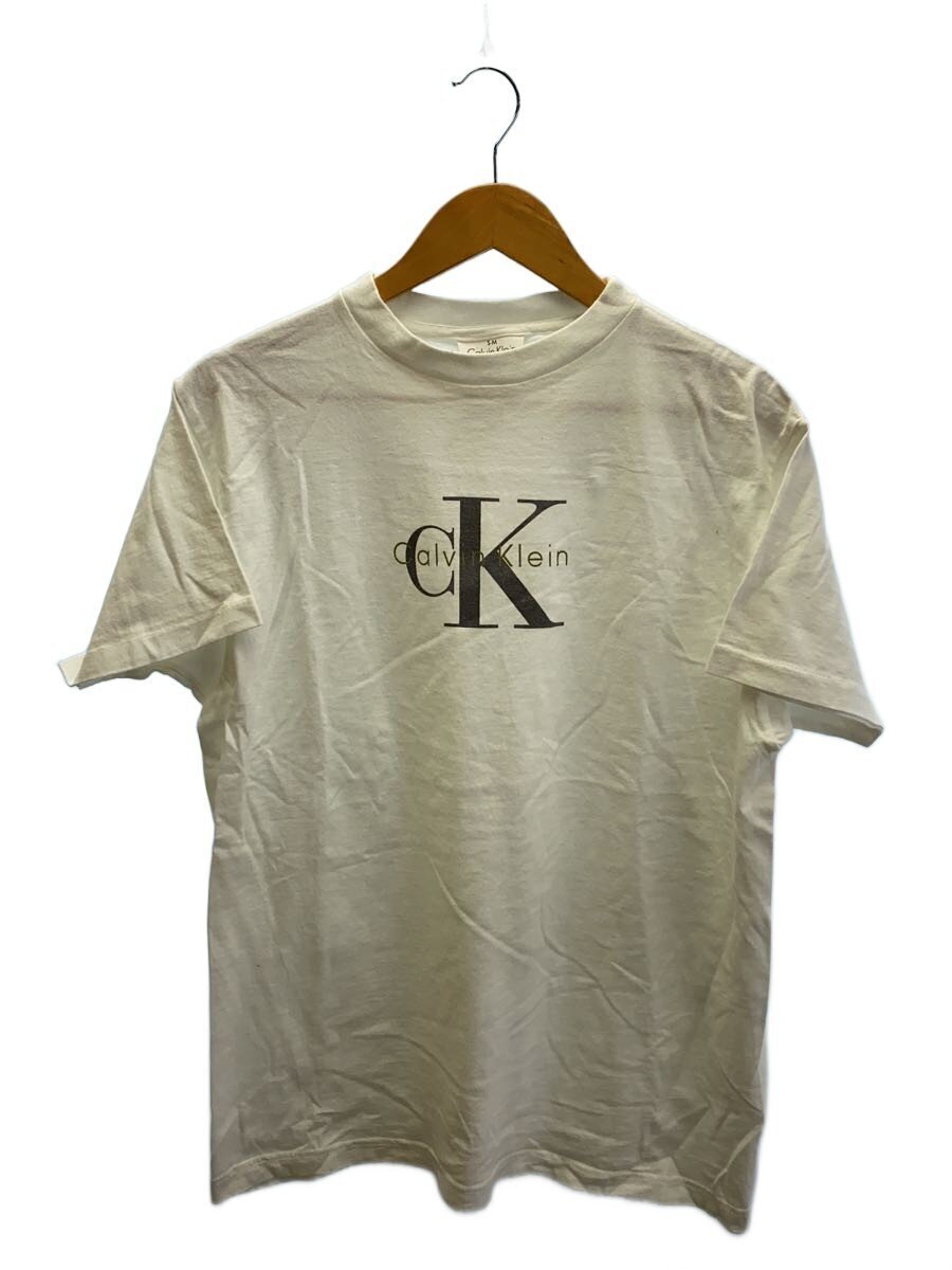 Calvin Klein◆90s/USA製/Tシャツ/S/コットン/WHT拍卖