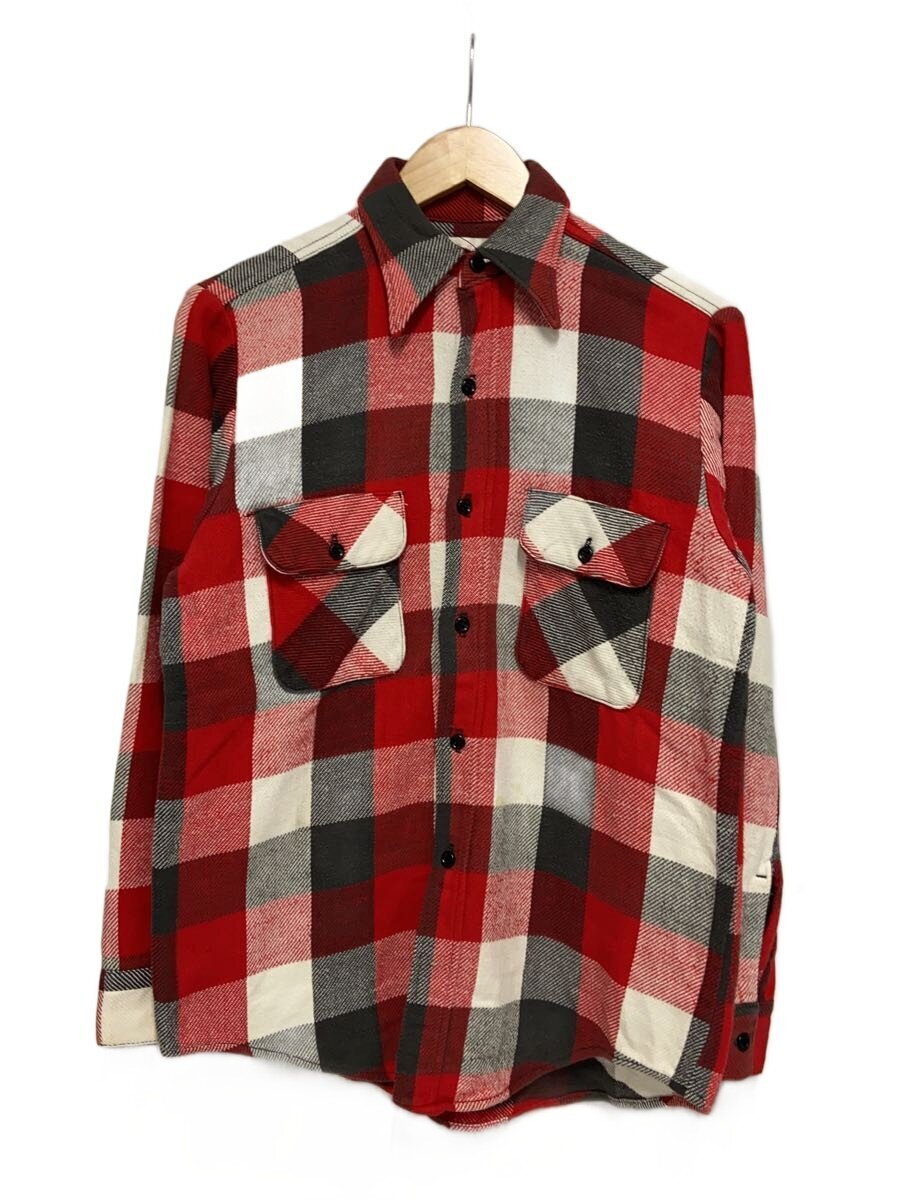 FIVE BROTHER◆60s/森タグ/長袖シャツ/14.5/コットン/RED/チェック拍卖