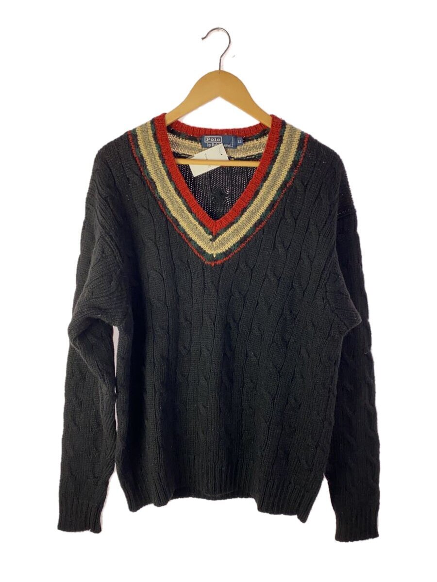 POLO RALPH LAUREN◆ニット・セーター(厚手)/LL/ウール/BLK拍卖