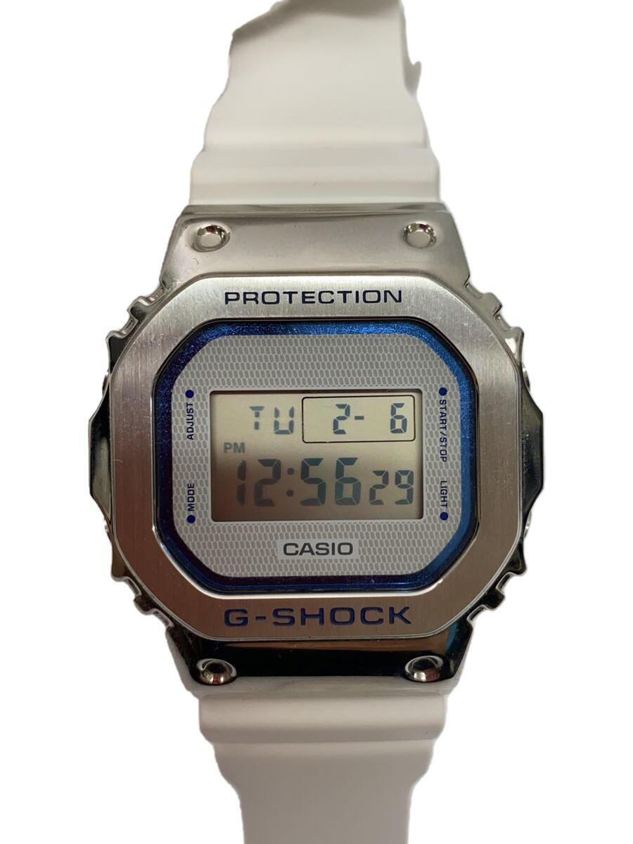 CASIO◆クォーツ腕時計_G-SHOCK/アナログ/-/SLV/WHT拍卖