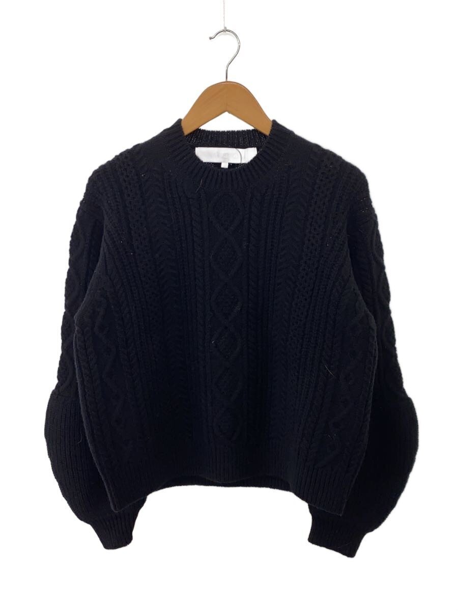 Tao COMME des GARCONS◆Cable Knit Sweater/ニット・セーター(厚手)/S/ウール/BLK/TJ-N011/AD2022拍卖