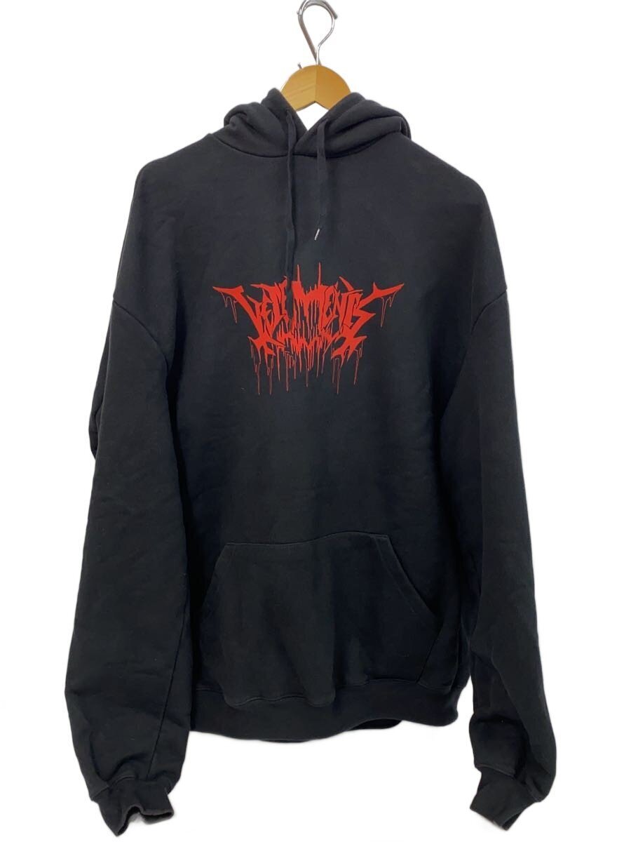 VETEMENTS◆17AW/METAL LOGO PARKA/パーカー/XS/コットン/ブラック/プリント///拍卖