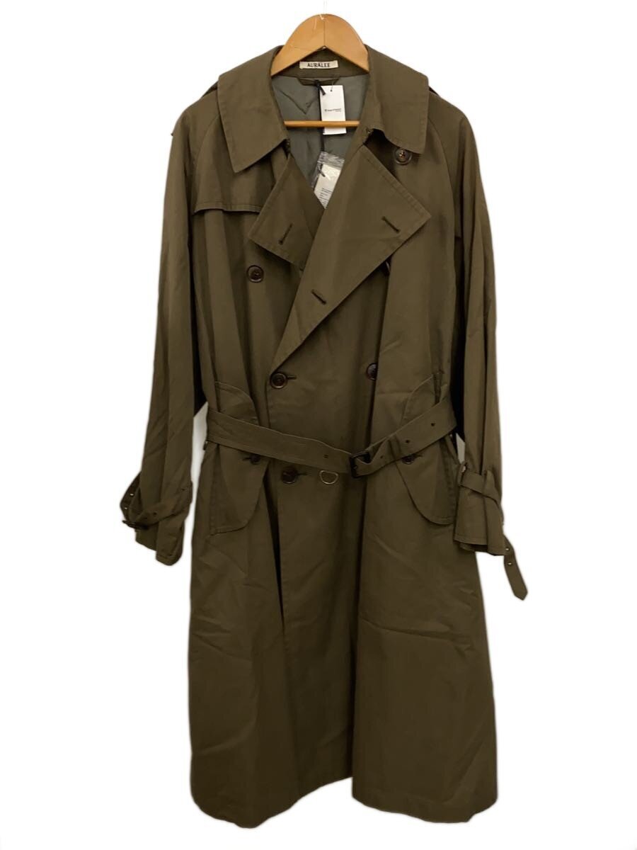 AURALEE◆19AW/FINX CHAMBRAY BIG TRENCH COAT/トレンチコート/4/KHK/A9AC01CG拍卖