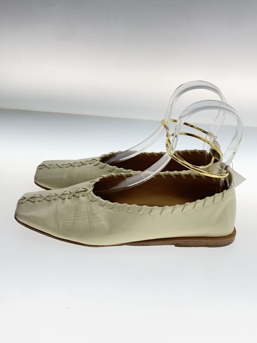 JIL SANDER◆つま先ダメージ有/フラットパンプス/37.5/アイボリー拍卖
