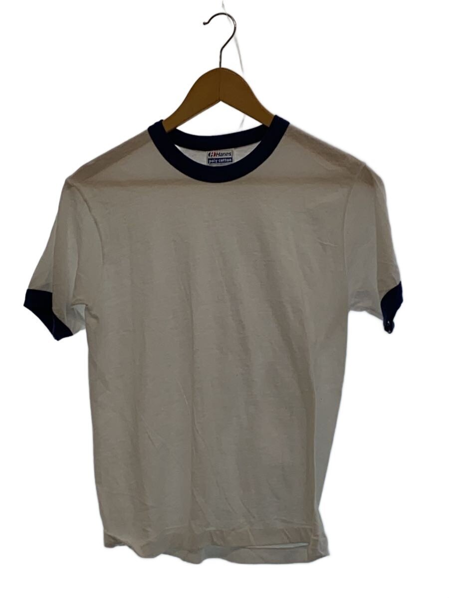 Hanes◆Vintage/80s/USA製/リンガーTシャツ/S/ホワイト拍卖