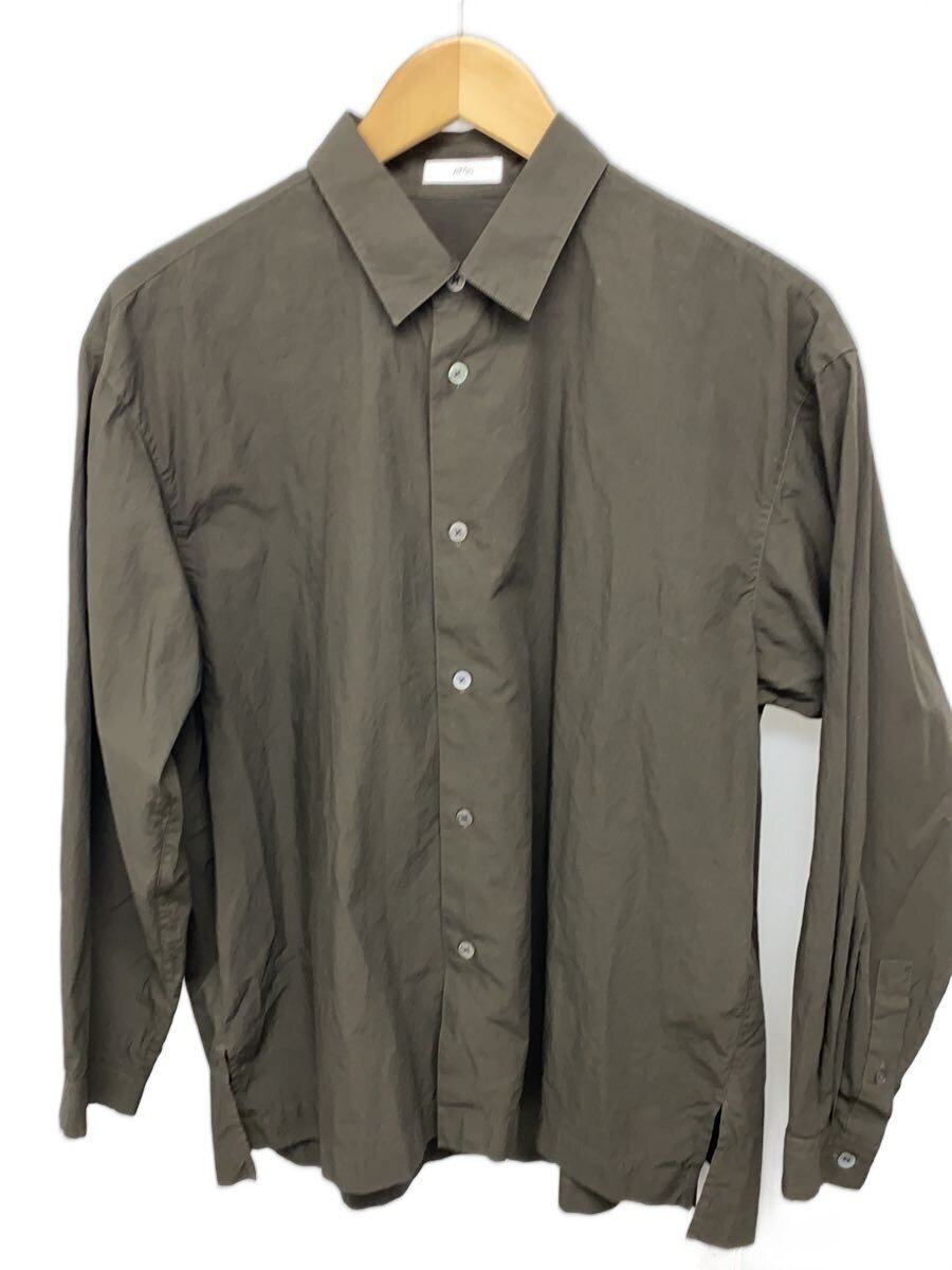 ATON◆SHRINK BROAD OVERSIZED SHIRT/0/コットン/BRW/無地/402362拍卖