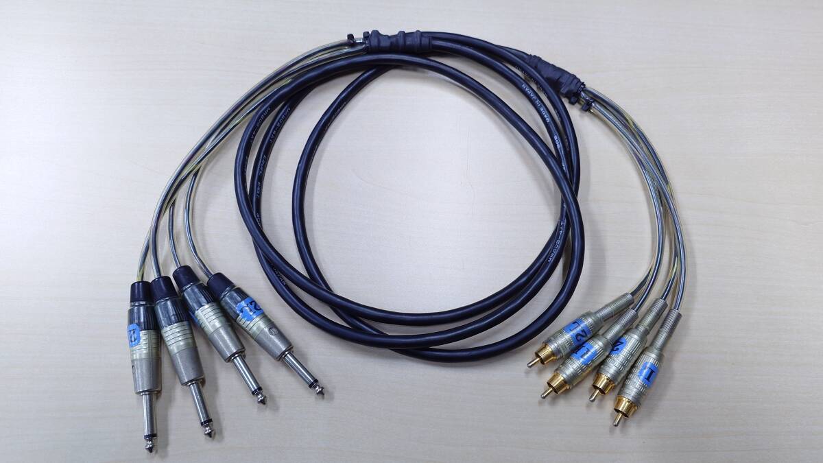 CANARE カナレ MR202-4AT 約2.5m 4chマルチ 中古品 RCA(CANARE)-TS(NEUTRIK)使用 マルチケーブル 導通チェック済 現状お渡し品拍卖