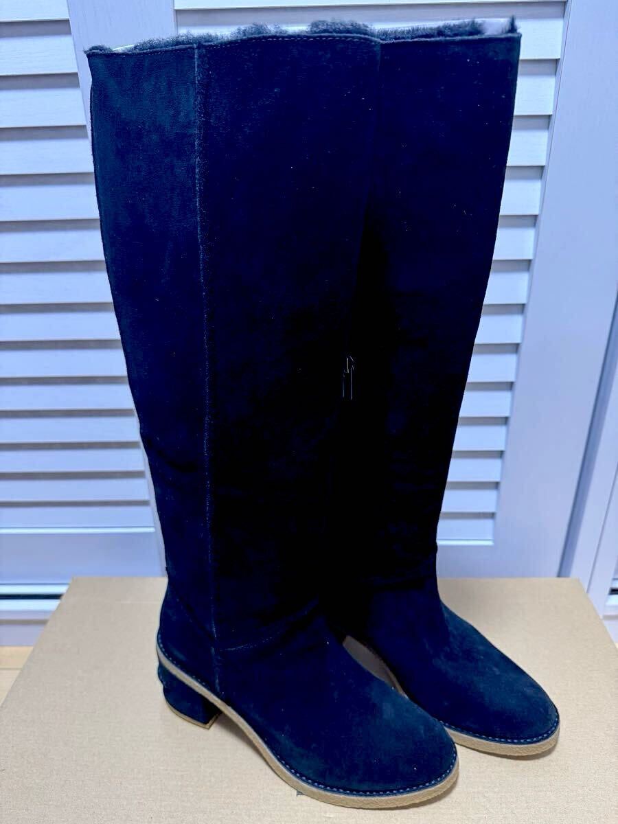 新品 未使用 UGG W KASEN TALL II アグ ケーセン トール Ⅱ ロングブーツ ブラック 25cm 1095052 BLK 08 正規品 スエード サイドジップ拍卖