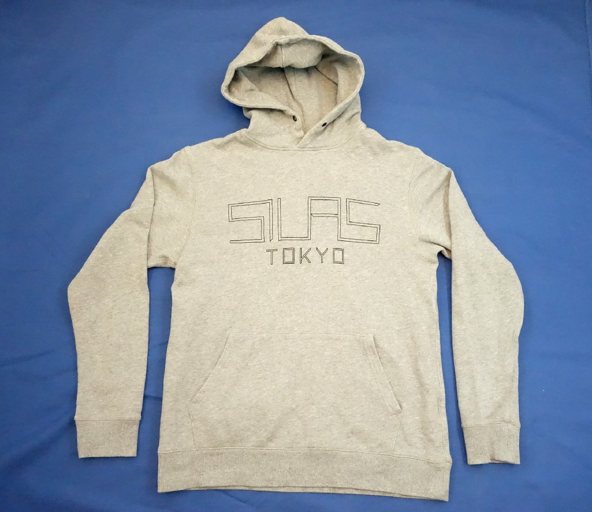 ★SILAS サイラス ロゴ パーカー フーディー スウェット プルオーバー 裏起毛 パイル 霜降りグレー M拍卖