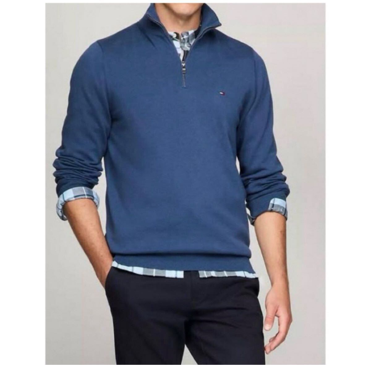 送料無料 新品 TOMMY HILFIGER 1/4ジップ ニットセーターXXL拍卖