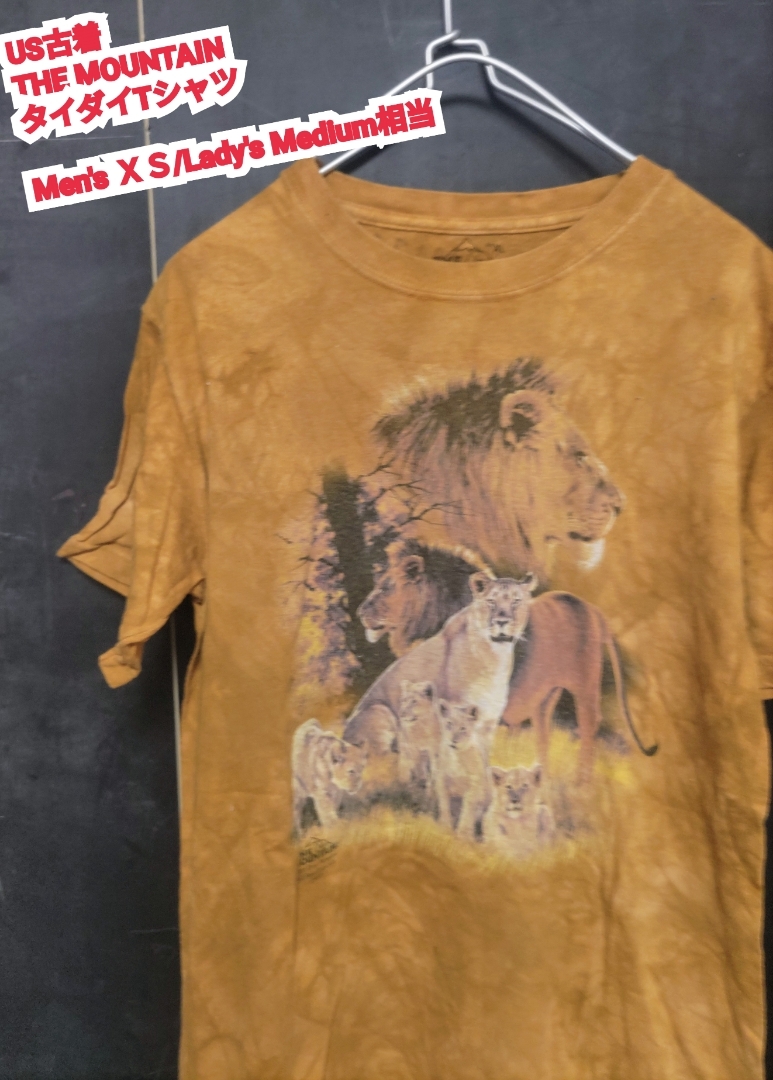 ★送料無料★ US古着 THE MOUNTAIN タイダイTシャツ ザマウンテン タイダイTシャツ ライオン Lady's Medium / Men's XS 相当拍卖