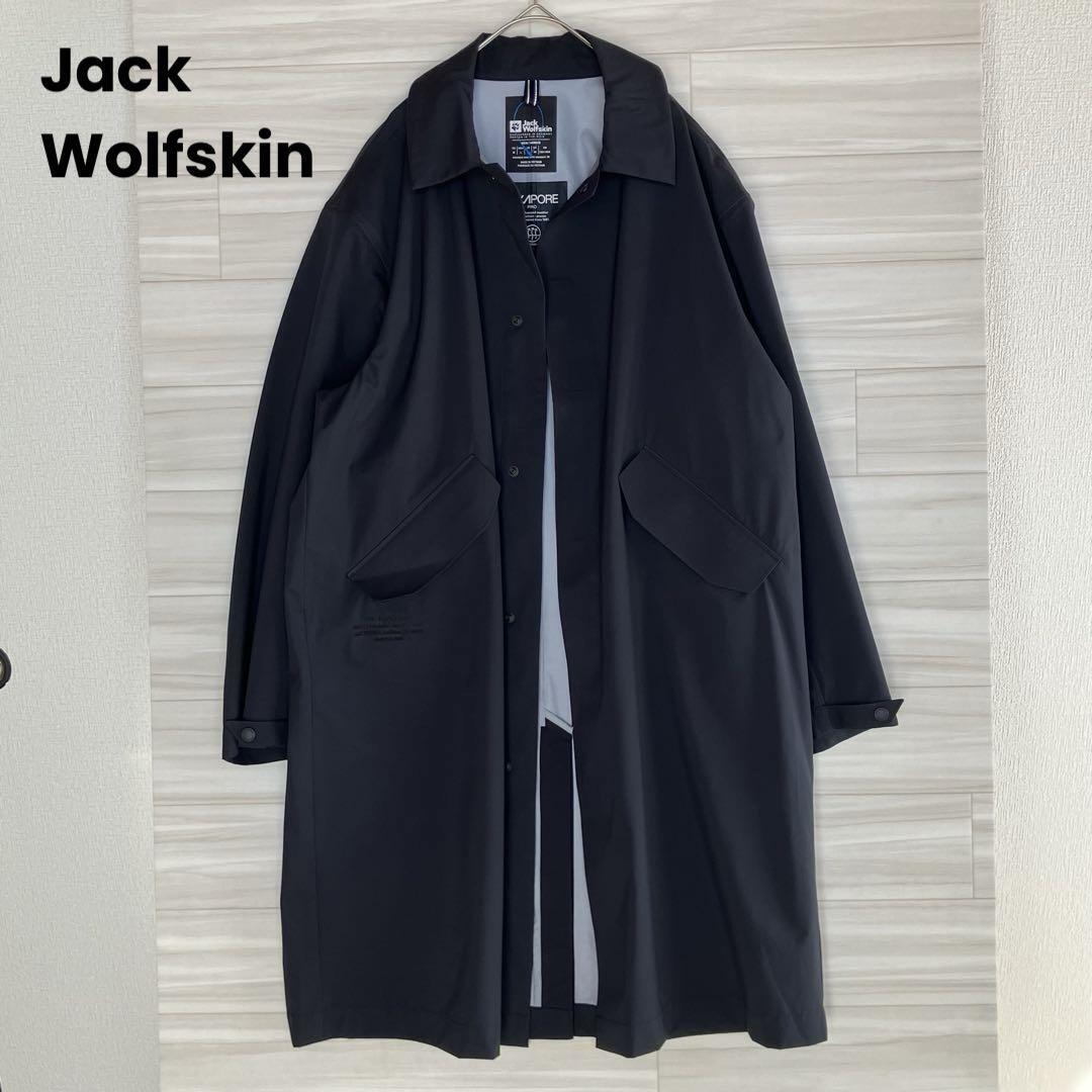 ★美品 Jack Wolfskin ジャック ウルフスキン 防水 ロングコート WATERPROOF WINDPROOF 防風 レインコート L 高品質拍卖