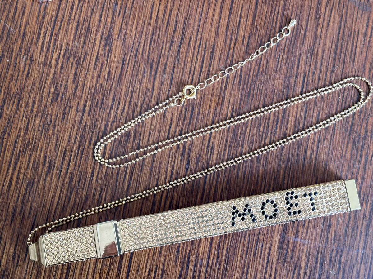 当選品 非売品 新品 未使用品 MOET & CHANDON モエ エ シャンドン ネックレス ラインストーン 高級感 パヴェ仕様 シャンパンブランド拍卖