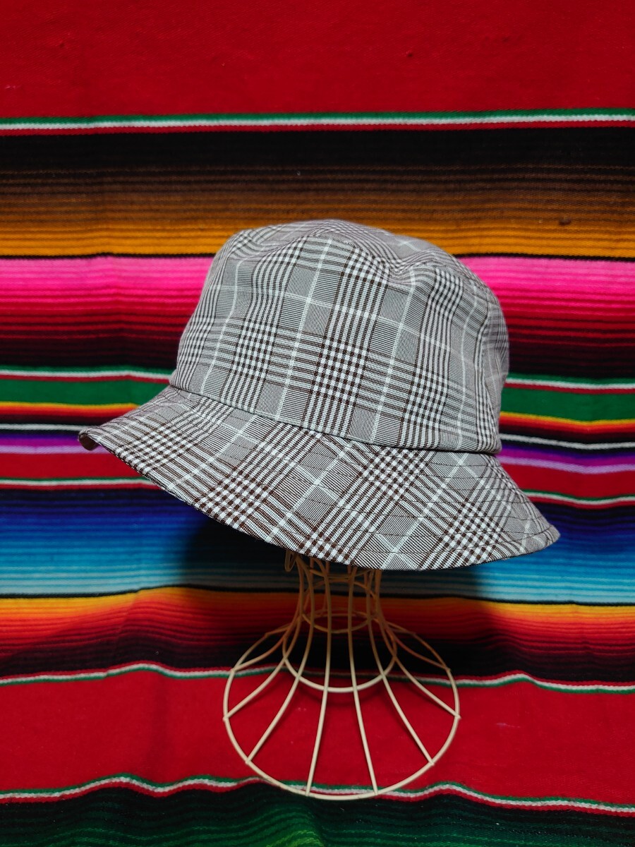 GU ジーユー チェック柄 バケットハット 新品 購入 未使用 紙タグなし グレッシュモカブラウン拍卖