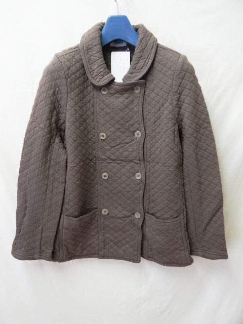 ARMEN アーメン 新品未使用 コットンキルト丸襟ダブルジャケット ブラウン 0サイズ拍卖
