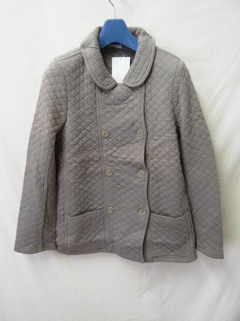 ARMEN アーメン 新品未使用 コットンキルト丸襟ダブルジャケット グレージュ 0サイズ拍卖