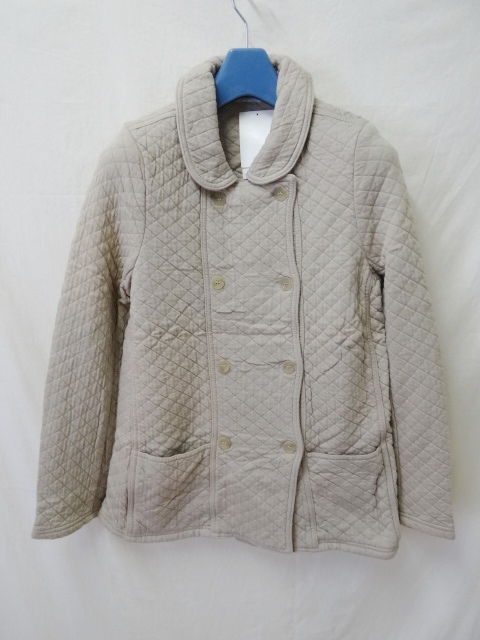 ARMEN アーメン 新品未使用 コットンキルト丸襟ダブルジャケット ベージュ 0サイズ拍卖